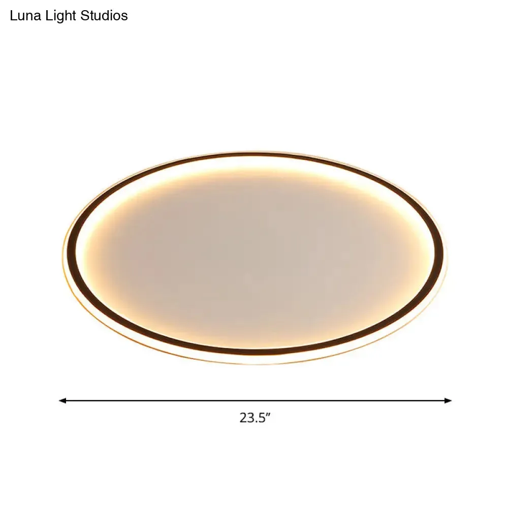 Ultrathin Flush Mount LED Ceiling Lamp in Black - Simple, Acrylic Design for Living Room - 16"/19.5"/23.5" Width