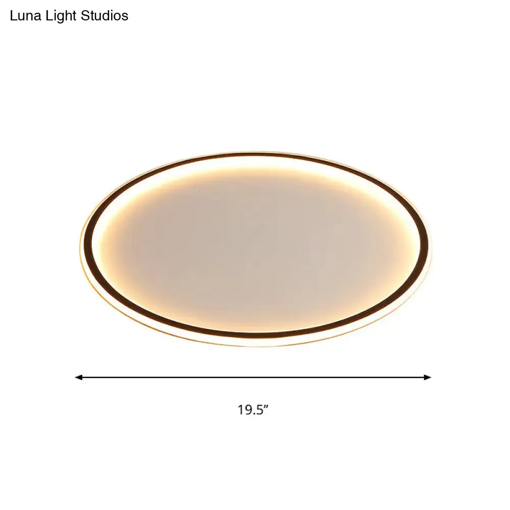 Ultrathin Flush Mount LED Ceiling Lamp in Black - Simple, Acrylic Design for Living Room - 16"/19.5"/23.5" Width