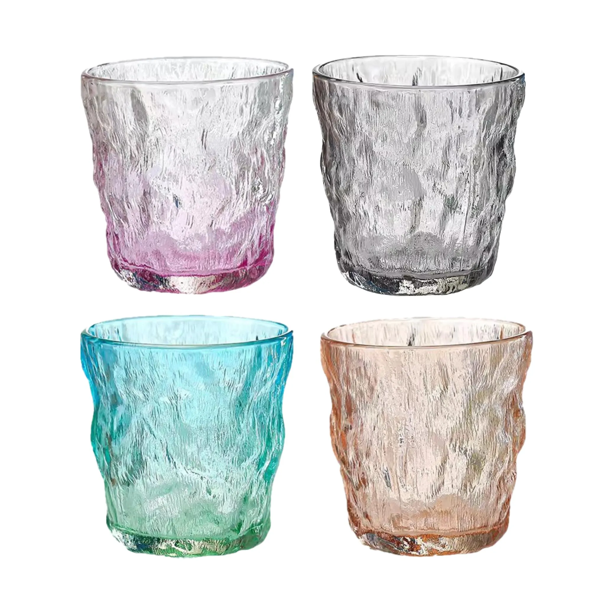 UMAI Water Glasses Set of 4 (270 Each) | Juice Glasses | Lead Free Drinking Glasses | Kitchen Gift Items | Cold Drink Glass | Cocktail Glass | Kaanch Ke Glass | Gift for Men (Assorted Colours)