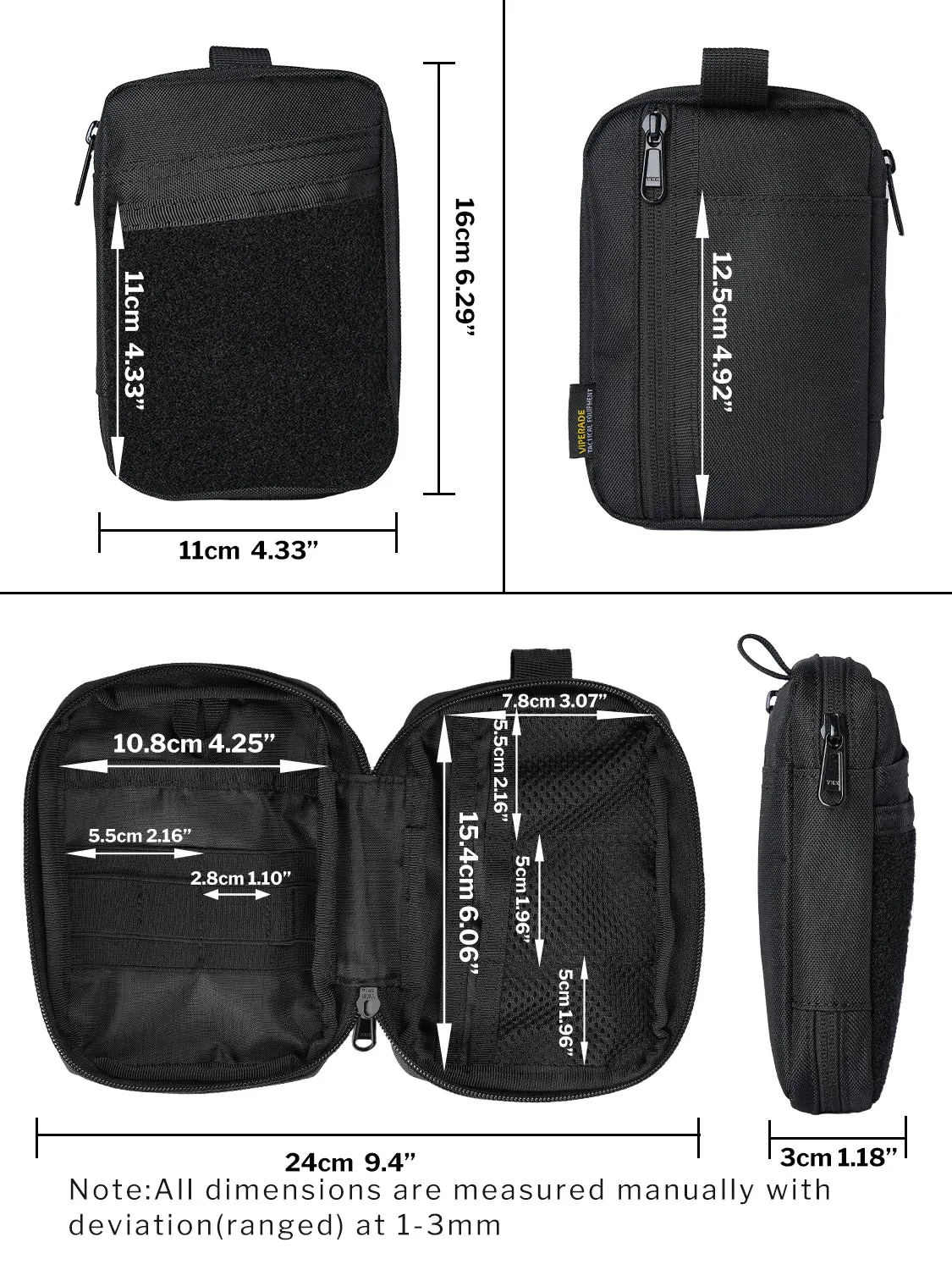 VE32 EDC Pouch, Pocket Organizer with Velcro Area