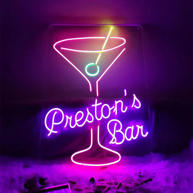 Vibrant 'Bar Bs' Martini Neon Sign – Eye-Catching Decor for Bars & Entertainment Areas