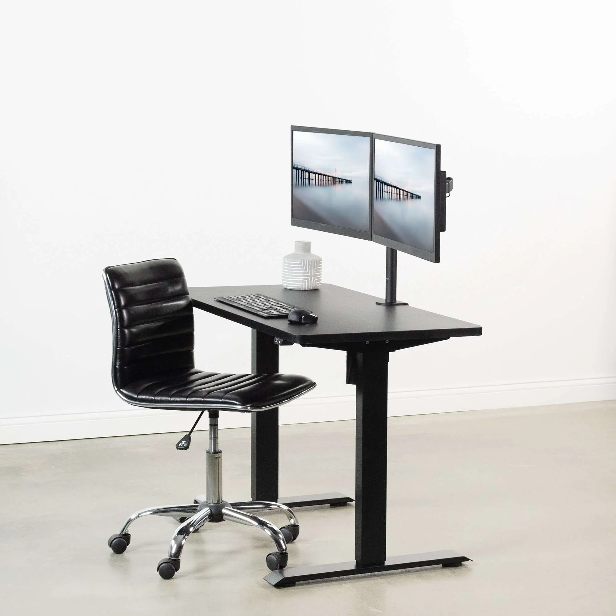 VIVO 33” to 51” Wide Electric Height-adjustable Standing Desk Frame, DESK-V100EB/V100EW