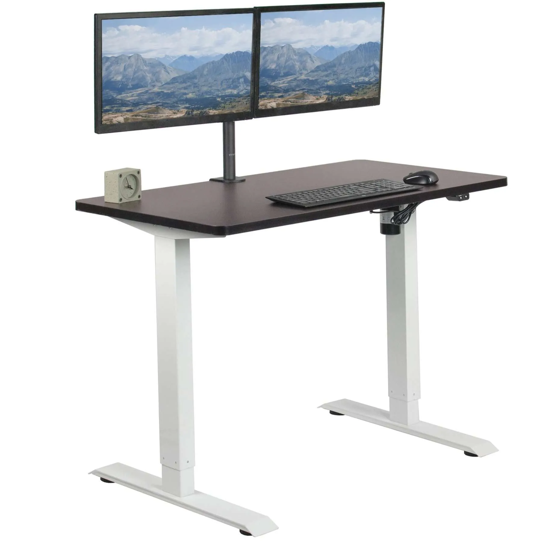 VIVO 43" x 24" Electric Desk with White Frame, DESK-KIT-W04B/W04C/W04D/W04W/W04E