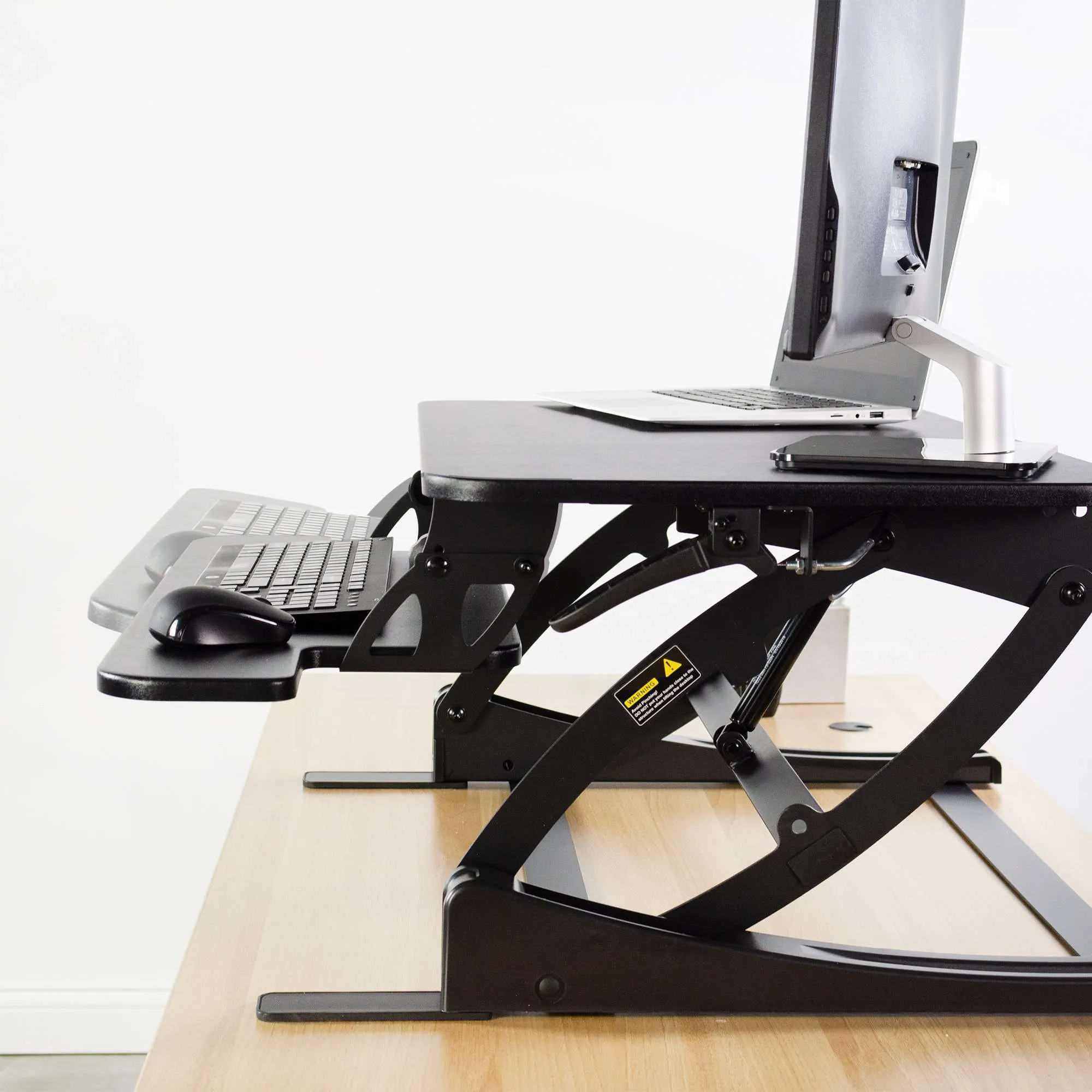 VIVO Black 32" Height-Adjustable Standing Desk Monitor Riser, DESK-V000VS