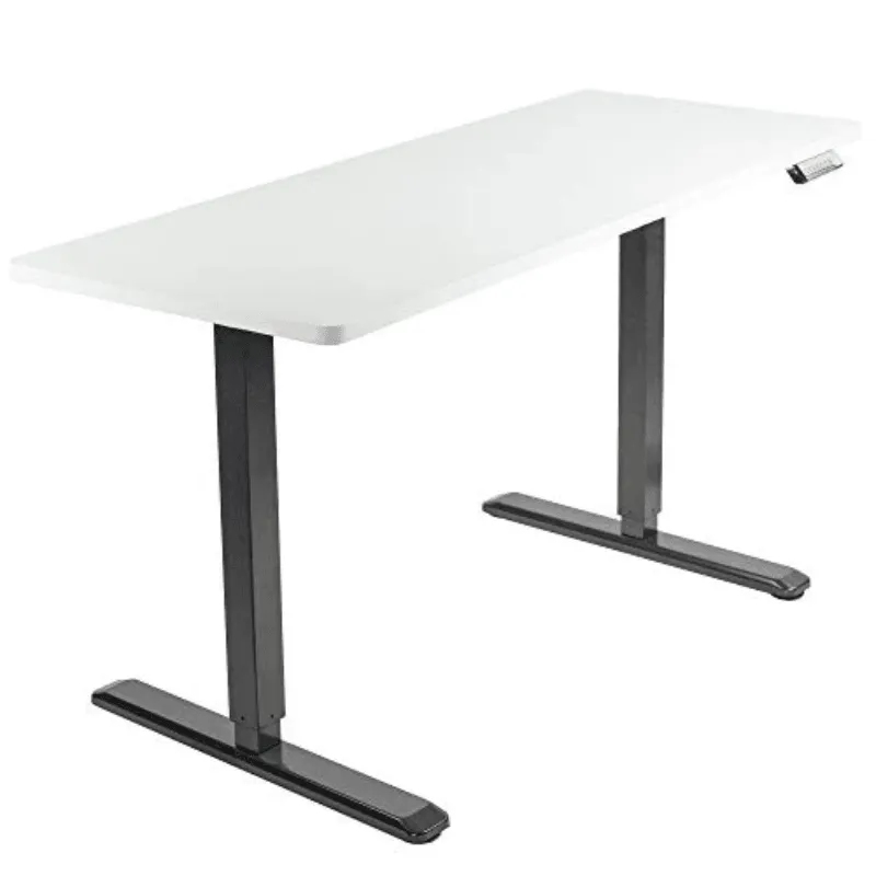 VIVO Electric 60” x 24” Standing Desk w/ White Tabletop Black Frame, DESK-KIT-1B6W