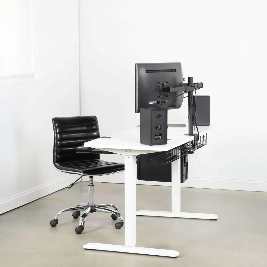 VIVO White-Framed 60" x 24" Electric Height-Adjustable Standing Desk, DESK-KIT-2EW6W/2EW6B/2EW6D/2EW6E