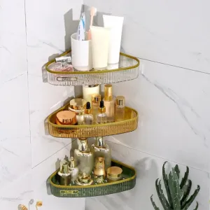 Wall Mounted Acrylic Bathroom Corner Shelf Organizer Shower