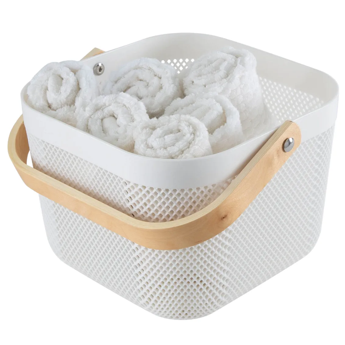 White Mesh Storage Baskets (2 Sizes)