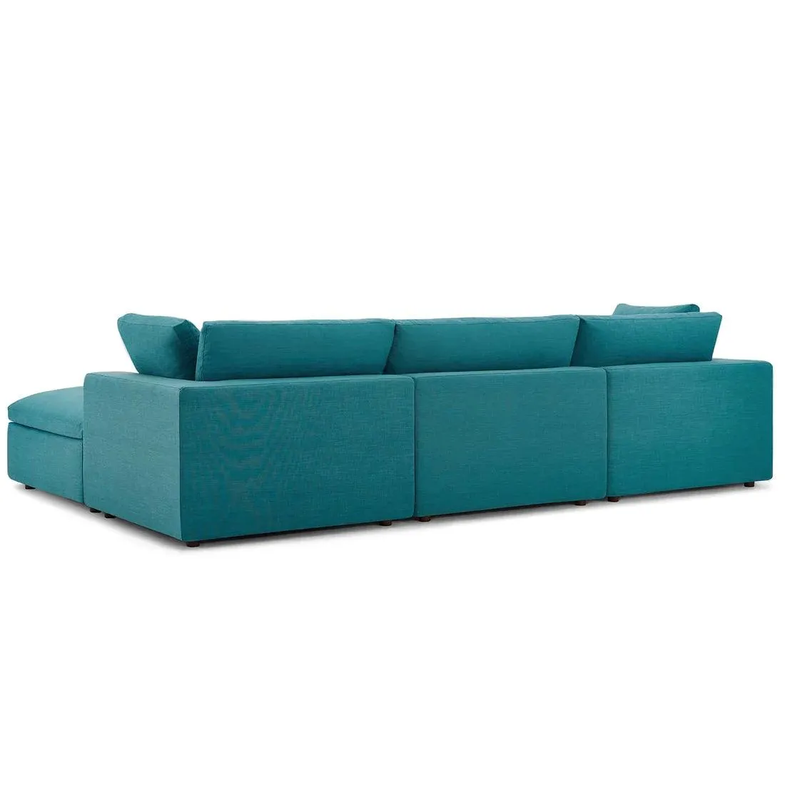 Wooden Twist Modernize Relleno L-Shape 4 Piece Sectional Sofa Set