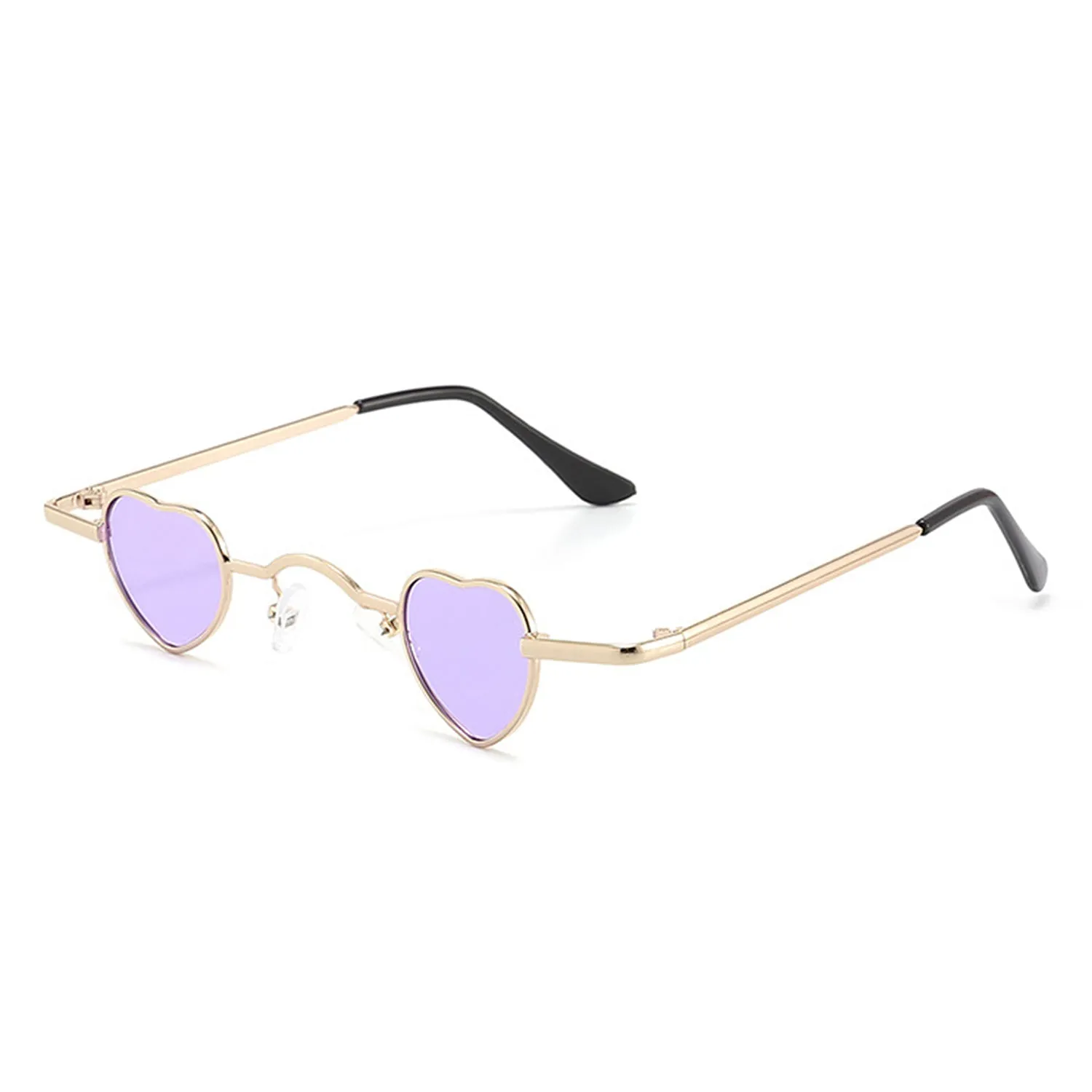 Zyral - Metal Heart Shaped Tinted Mini Color Pop Sunglasses