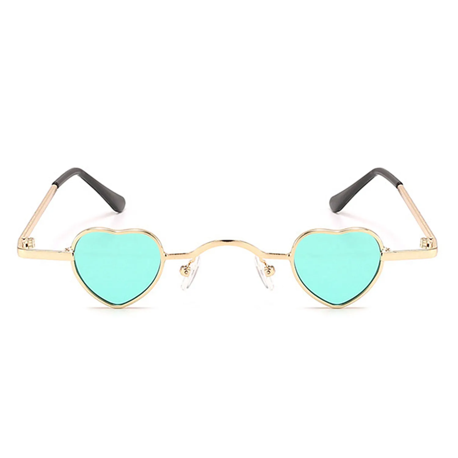 Zyral - Metal Heart Shaped Tinted Mini Color Pop Sunglasses