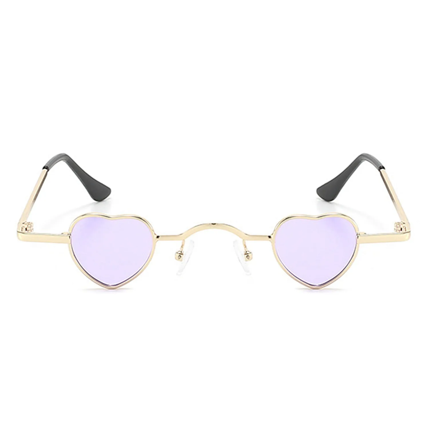 Zyral - Metal Heart Shaped Tinted Mini Color Pop Sunglasses