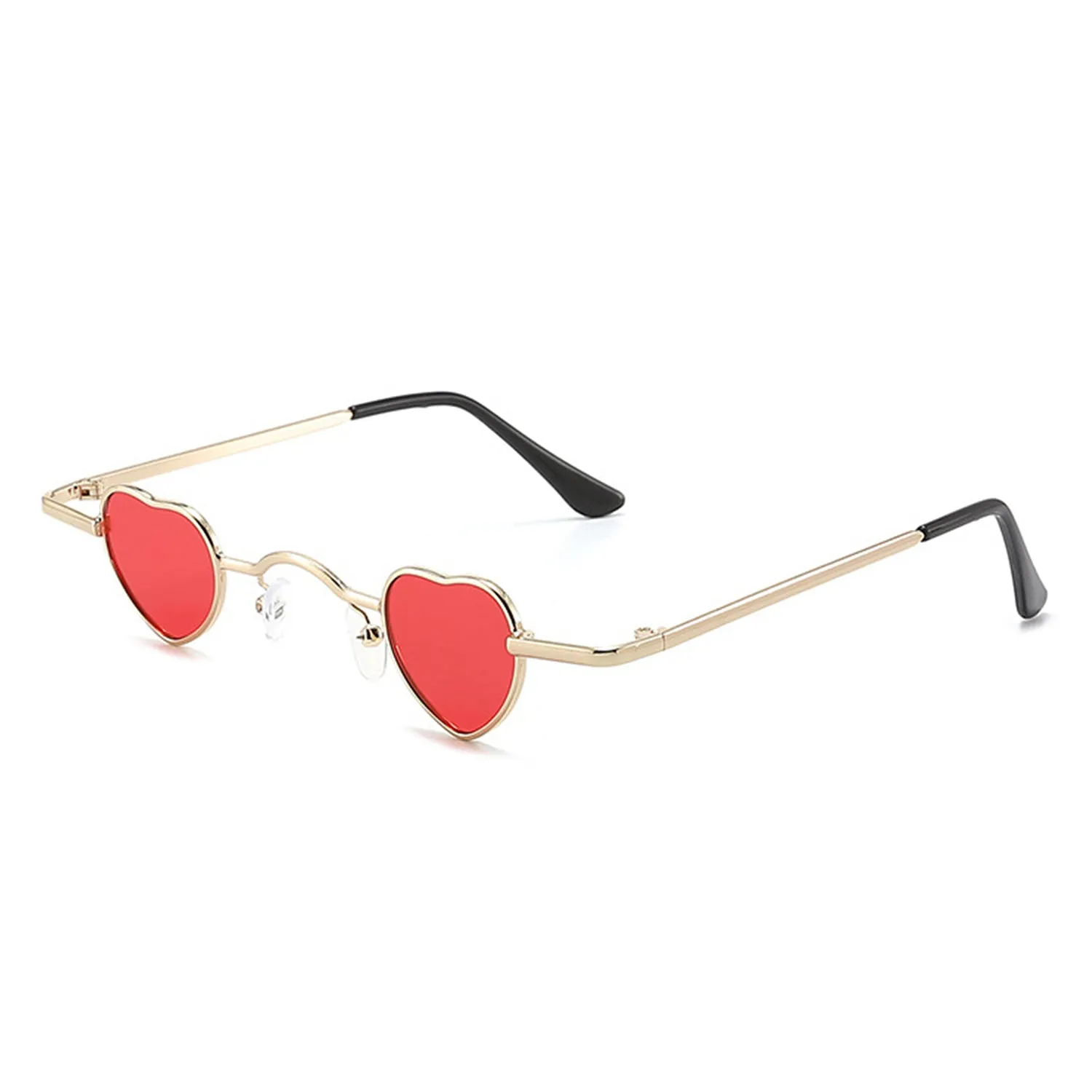 Zyral - Metal Heart Shaped Tinted Mini Color Pop Sunglasses